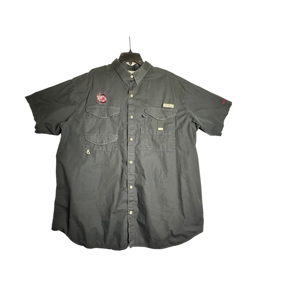 Columbia PFG South Carolina Gamecocks Black Fishing Shirt Mens 2XL XXL